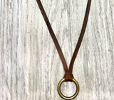Genuine Leather Ring Necklace